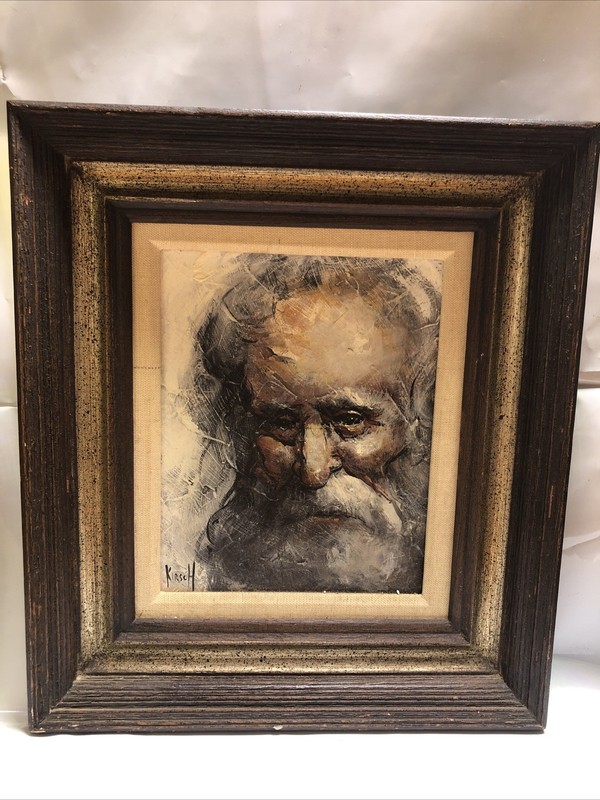 Frederick Kirsch (1899-1981) Old Man Oil on Artist Board Painting 14″x16″ 8″x10″