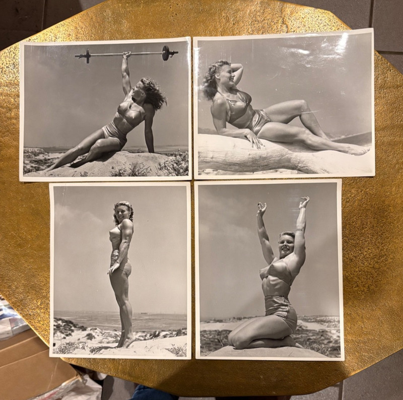 4 Vintage 1940’s 8 x 10 Photos of Bodybuilder Abbye “Pudgy” Stockton