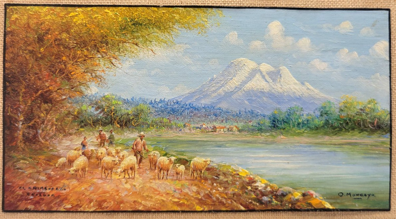 OSWALDO MONCAYO (1923-1984) Miniature Painting - Chimborazo (Volcano)