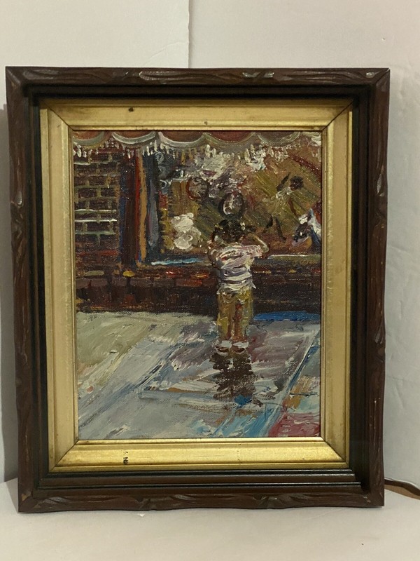 EARLY ANDREW TURNER (1944-2001) IMPRESSIONIST PAINTING OF THE GIRL IN THE WINDOW
