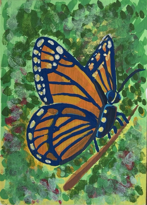 ACEO Original Art Card Monarch Butterfly | 2.5”x3.5” Pretty | By Emily Goddard