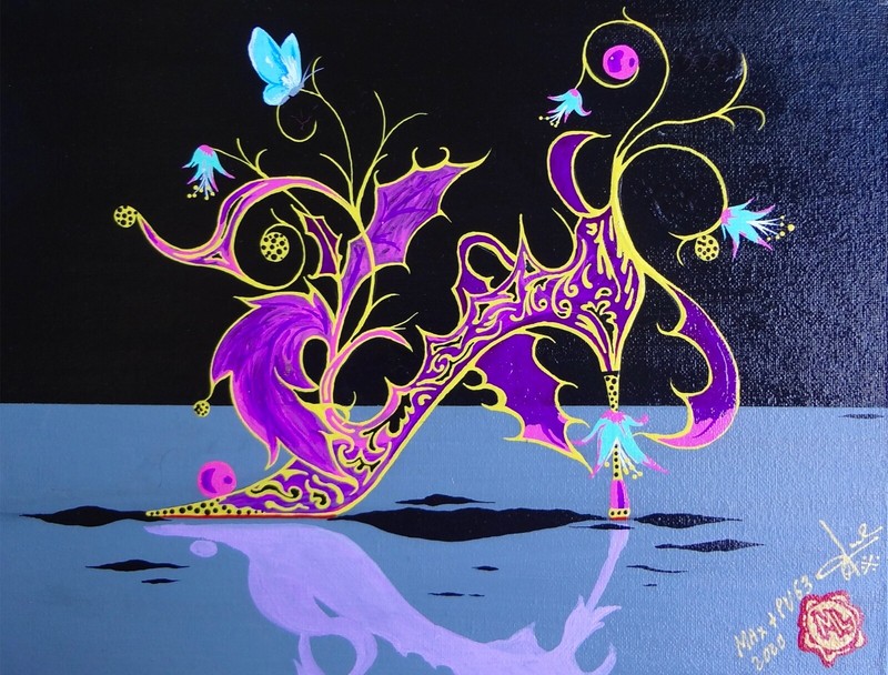 ART Dream Shoe Painting «VIOLETTA» No 3 of 6 Painting . UNIQUE . BEAUTIFUL .