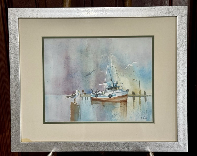 Framed And Matted Watercolor Painting On Paper Under Glass By J Grout