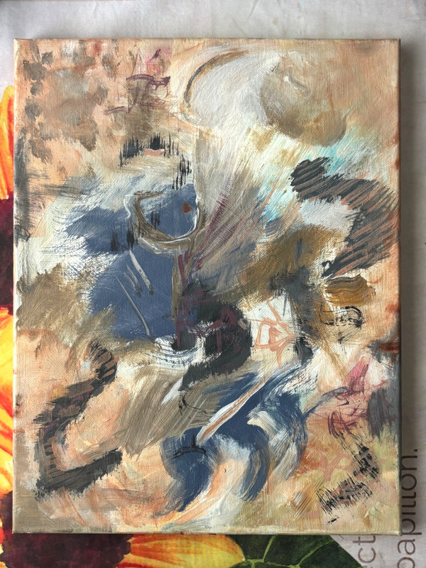 Original Abstract Art Acrylic on Stretched Canvas 11x14" Signed on back gallery
