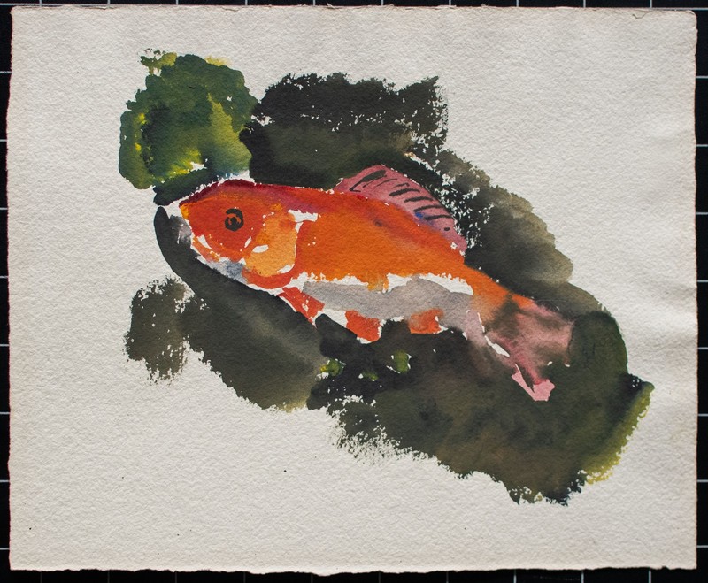 Gerhard Schulte-Dahling Watercolour Fish 1950s Monogrammed gallery
