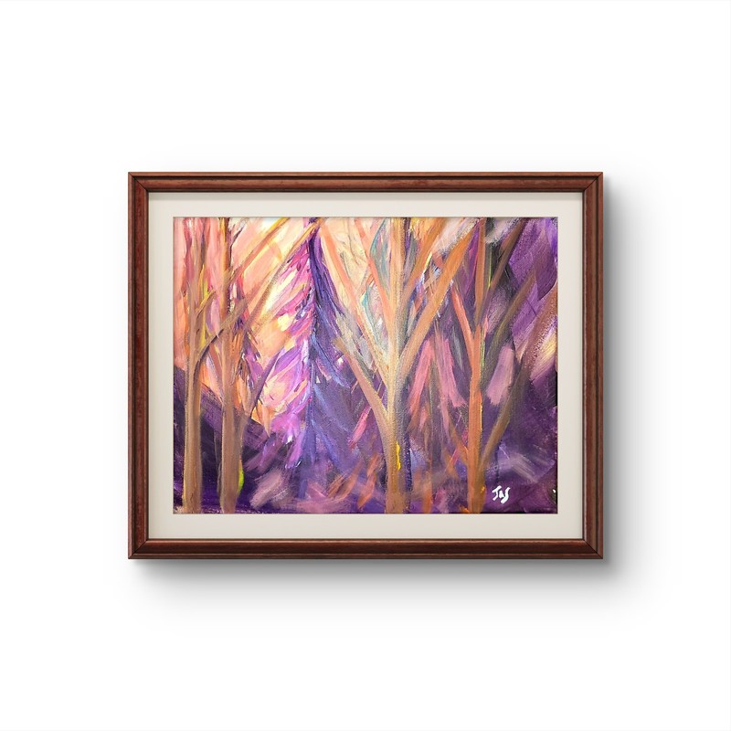 Abstract Landscape Acrylic 11 X 14 Original Painting OOAK, ,Contemporary Art