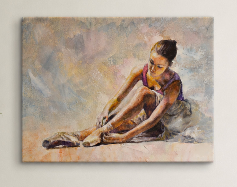 EUN JUNG | Original Ballerina Ballet Dancer Acrylic Painting | Signed OOAK
