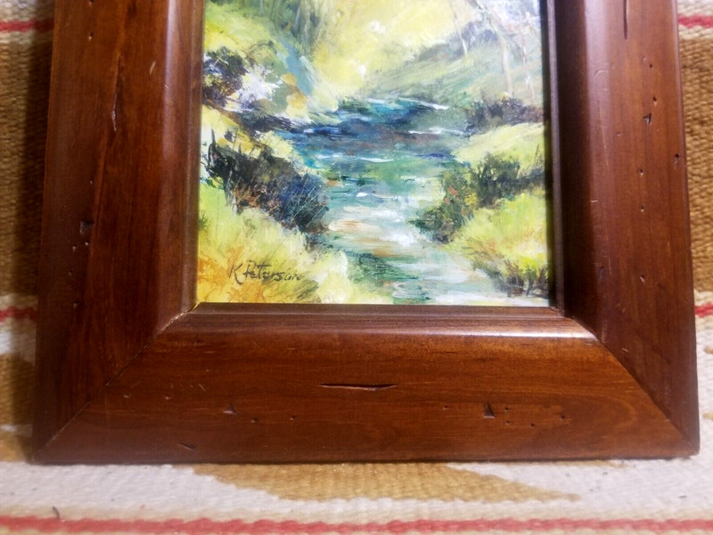 SWEET O/B IMPRESSIONISM LANDSCAPE PAINTING NM FALL MOUNTAIN STREAM K PETERSON gallery