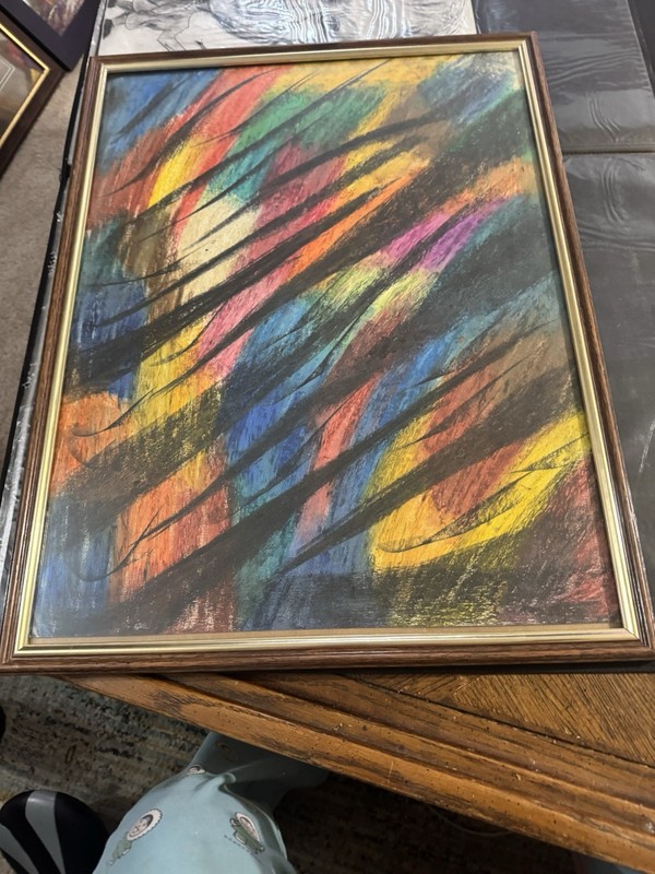 Mid Century Casein Abstract Painting 18x24 gallery