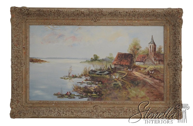 F71078: A.V. WOERKOM Artist Signed Rustic Landscape Oil Painting
