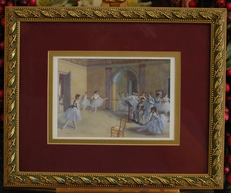 VTG FRAMED SMALL ART GALLERY DEGAS COLOR PRINT OF «THE DANCE FOYER AT THE OPERA»