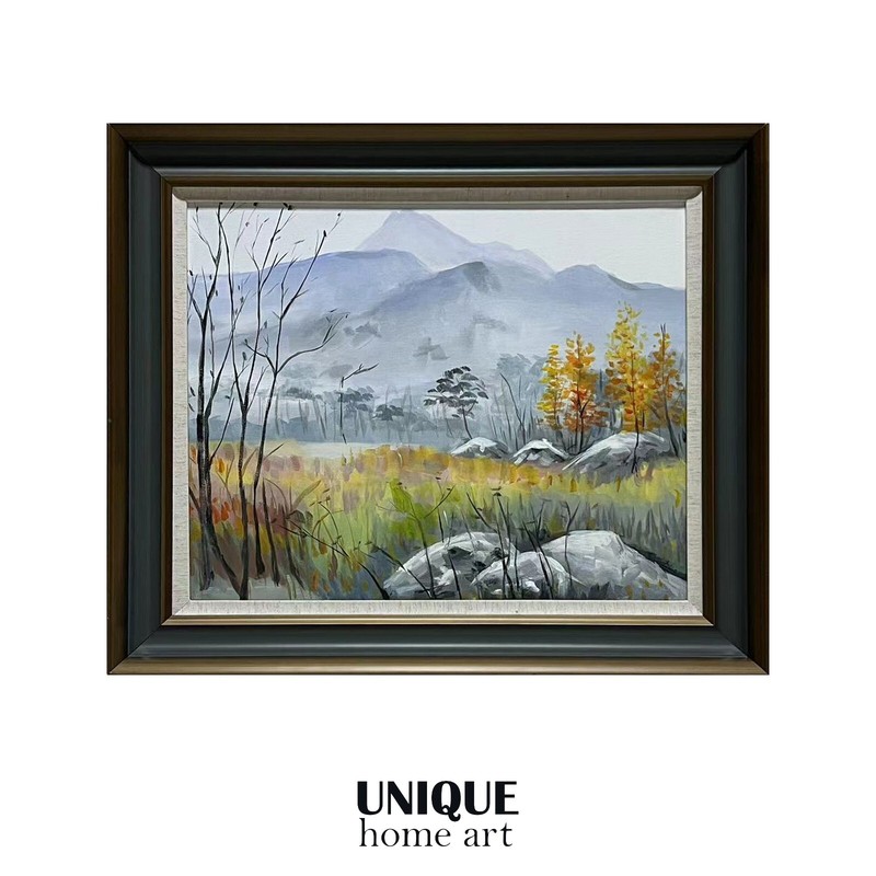 UniqueHomeArt Original Artwork Handmade Painting Wall Art Wood Frame 30in X 26in