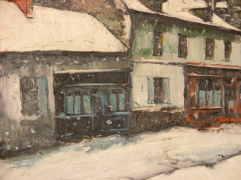 FRANK-WILL 1900-1951 FRANCE FRENCH FIGURES IN SNOWY TOWN MODERN OIL TO $27,000 gallery