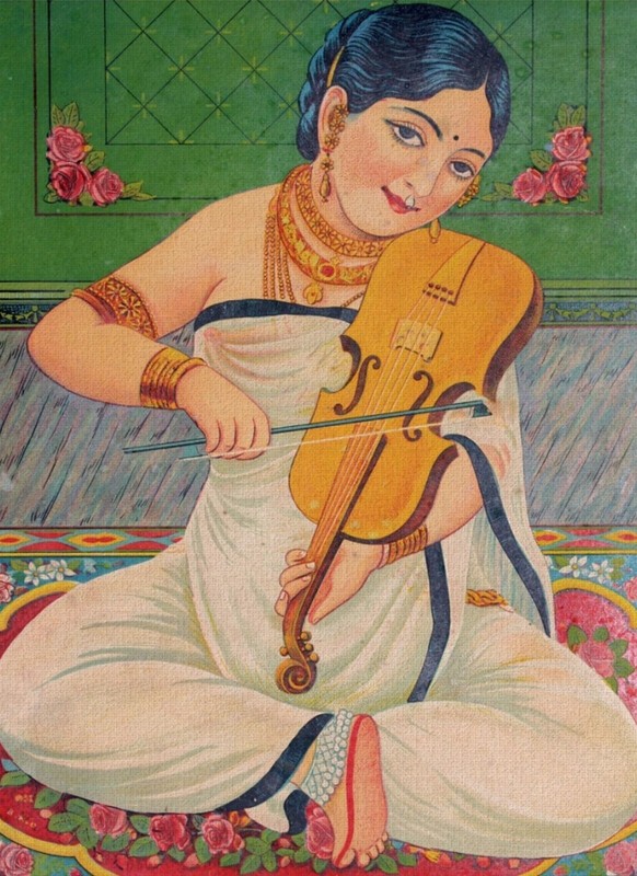 Indian Musician | Handmade Painting | Cotton Canvas | Acrylic Color