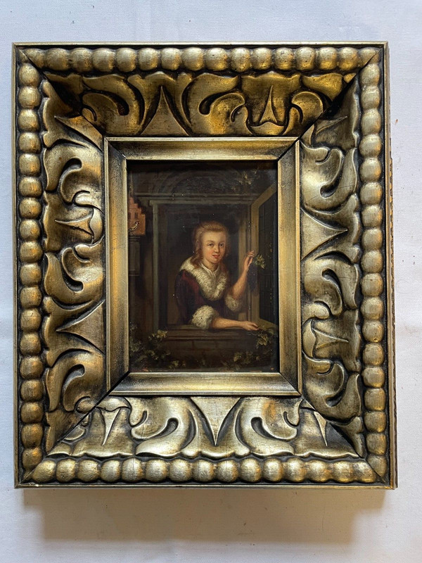 Picture Frame Old Master Oil Painting Portrait of a Young Lady Unsigned Belgium