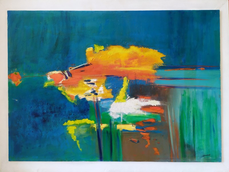 Roberto Donatelli Informal Abstract Painting signed Italian Contemporary Art
