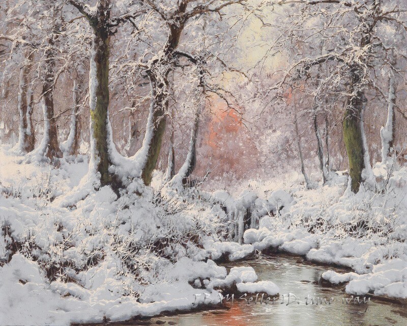 Winter forest landscape Oil painting Wall art HD Giclee Printed on canvas P476