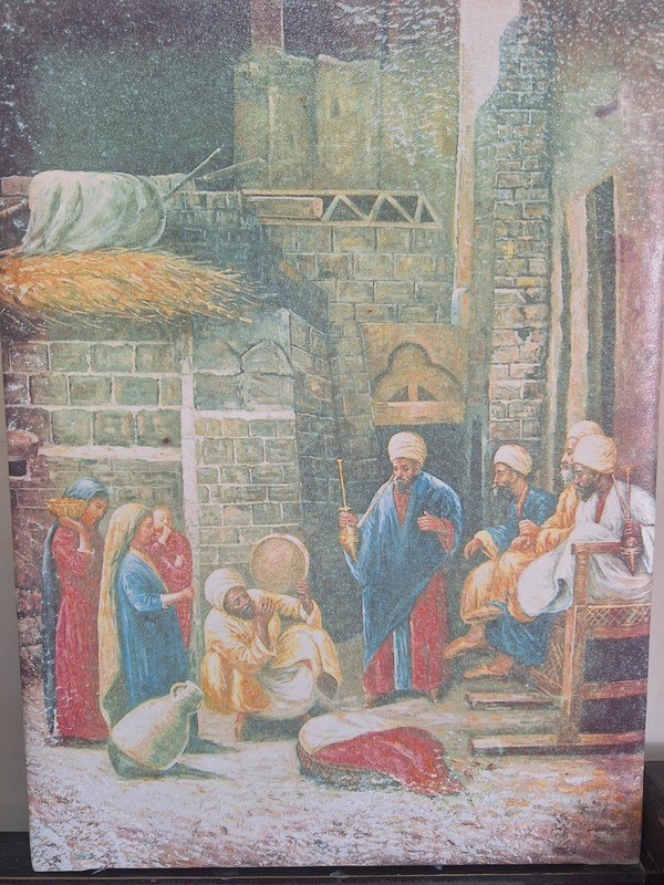 Vintage Arabic Art Canvas Print – Middle Eastern Scene 30×40 cm Wall Decor