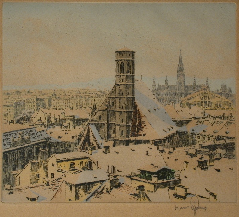 FIGURE Hans (1898-1978) Minority Church and City Hall in Vienna