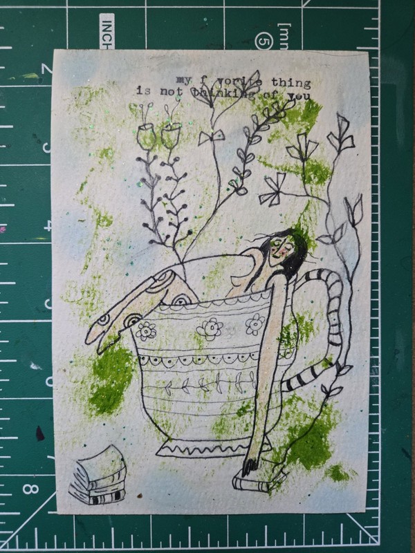 Tiny art. Art Card. Signed 4 in X 6 in. My Favorite. It's An Artisan Thing. gallery