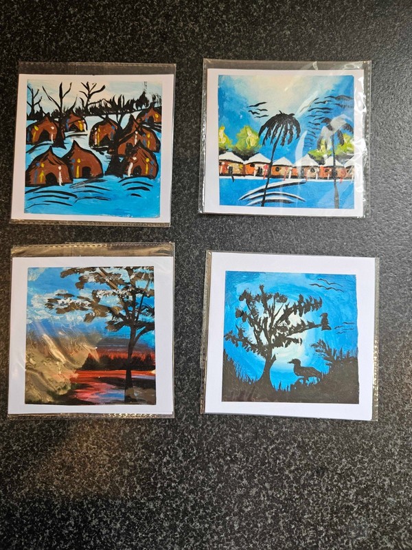 Collection of 4 Nigeria Hand Paintings – Size 5″ x 5″