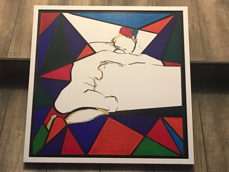 Local pickup Vegas “Sleeping Beauty” Ink-Marker Cubist Painting Bravo Von Muller