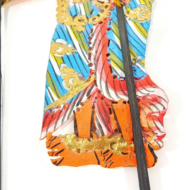 Vintage Shadow Puppet Hand Made Hand Painted Leather Thailand gallery