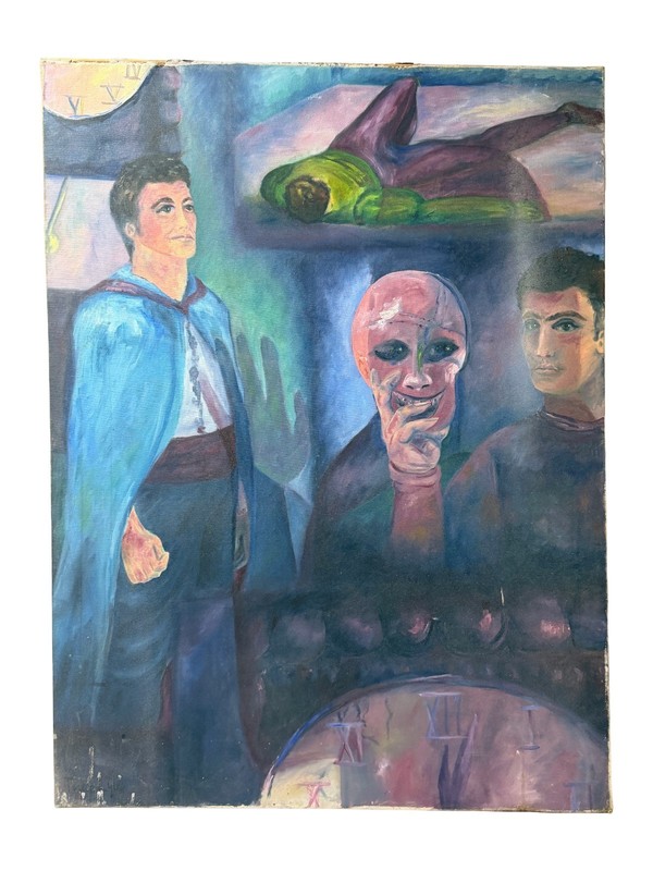 Figurative Composition Oil Painting on Canvas