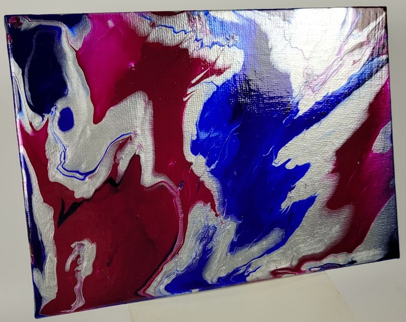 "Blue Berry Blend" 5" x 7" Original Acrylic Abstract Painting Art Unframed gallery