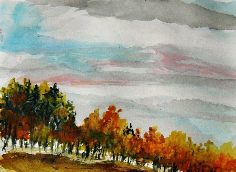 Original EVENING Landscape WATERCOLOR Painting JMW art John Williams gallery
