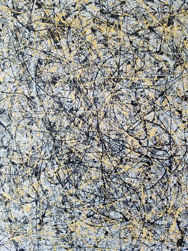 Original Abstract Action Painting jackson pollock style signed art decor paint