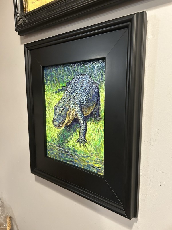 Original Acrylic Painting - Alligator - Framed - Wildlife Artist Chance Tedesco gallery