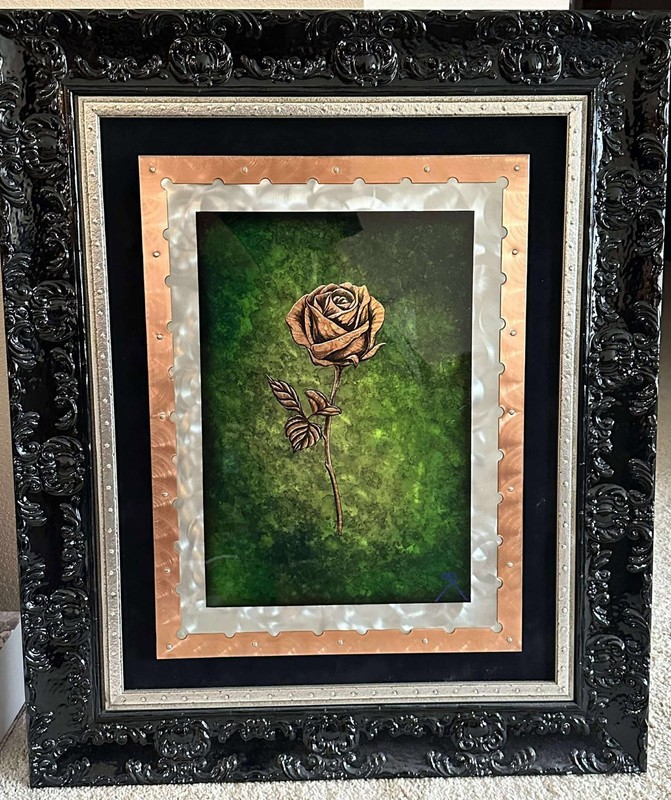 Crhis Woloszak «Copper Rose Green» 2018 24″ x 18″ image size UNIQUE