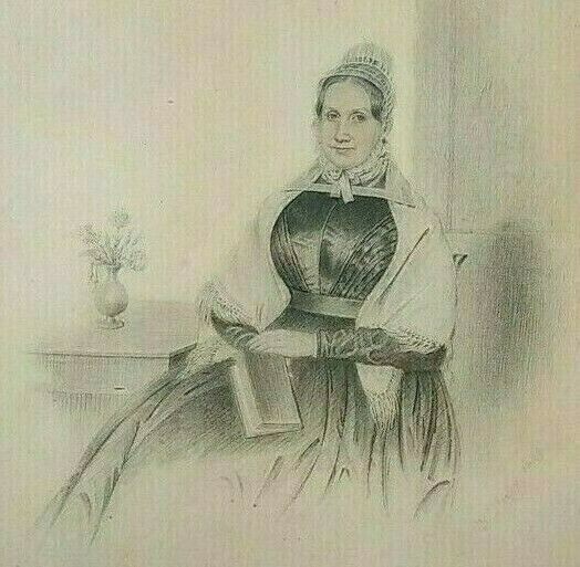 1840’s ARTIST R DRURY Sd PORTRAIT ORIG WATERCOLOR MARY HALL MATRIARCH FRAMED
