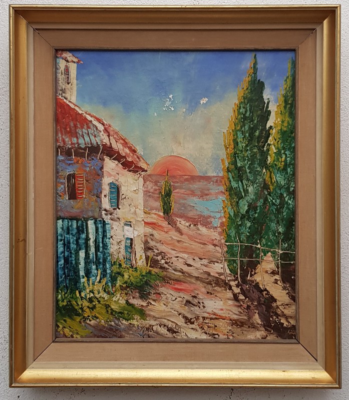 Abstract oil painting painting oil painting masterpiece landscape city village 446