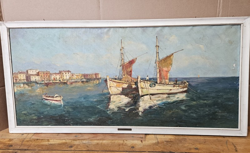T.L. NOVARETTI Italian Fishing Boats oil painting