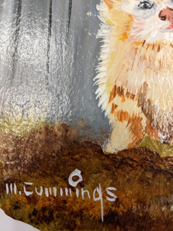 Barn Kittens Painting On Slate By M. Cummings 14" X 7" gallery