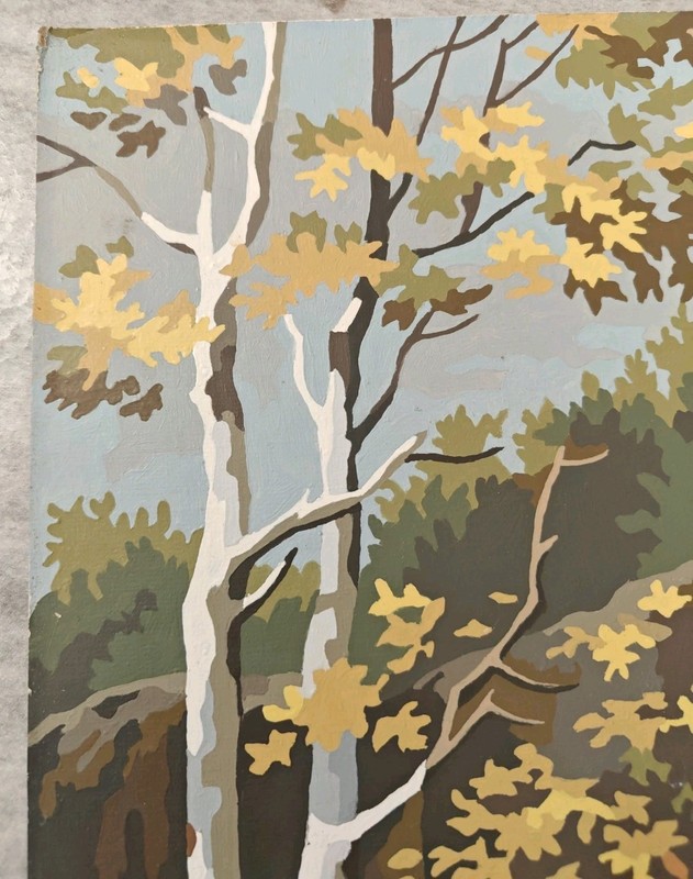 Vintage Waterfall Paint By Number Wall Art Decor Fall Nature Outdoors 16x20" gallery