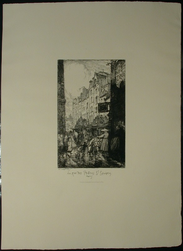 Auguste Lepere (1849-1918) La Rue des Pretres St. Severin Paris gallery