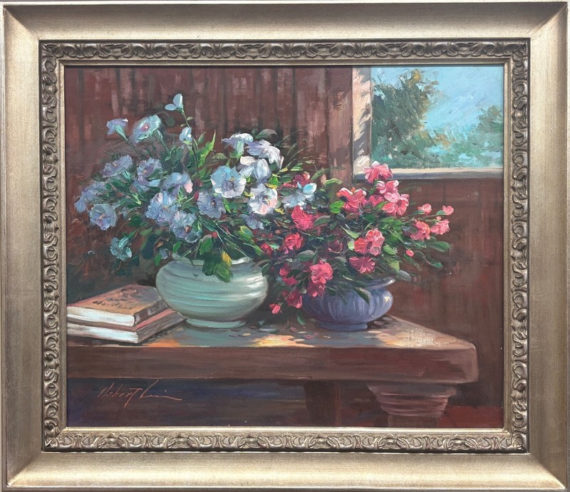 Robert Lui «Summer Still Life» Hand Signed Framed Original Impressionist Art NEW