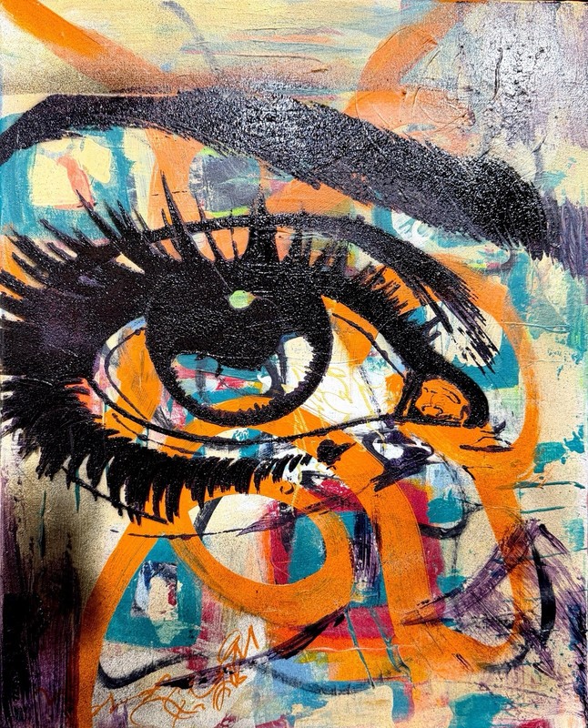 GERARD 16X20 IN-Abstract Expressionist Original Painting Canvas Girl