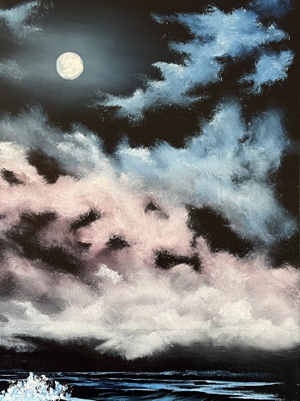 PHANTOM TIDE 16x20" SEASCAPE OIL PAINTING ON STRETCHED CANVAS gallery