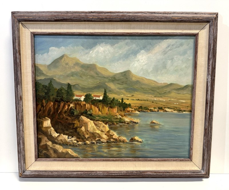 Vintage Painting On Board Signed Framed gallery