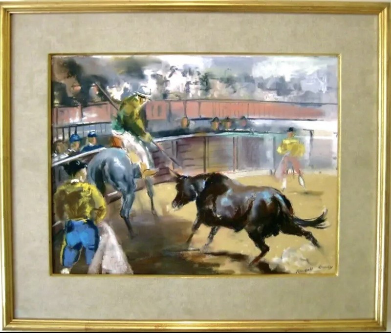 🔥 Randall Vernon Davey Renowned Santa Fe Artist «The Matador & Picador» C. 1923