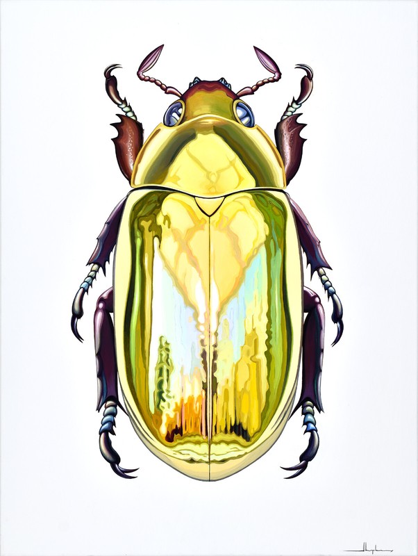 Alex Nizovsky – Golden Beetle #1 – Photorealism Modern Art Painting 30″x40″