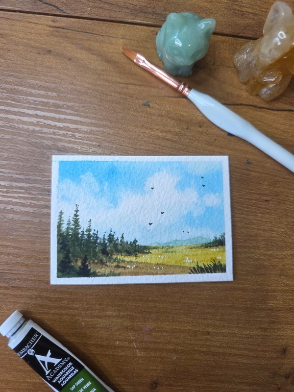 ACEO watercolor painting. Original Landscape gallery