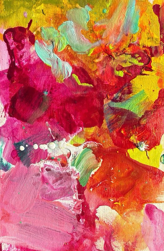 PORTIA Original Abstract Orange Palette Magenta 10x15cm Painting Tasmania gallery