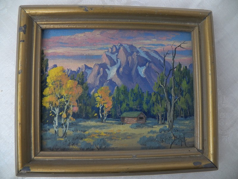 MARIE DOROTHY DOLPH ORIGINAL PAINTING ON BOARD "THE DEAD PINE" WYO. SIGNED