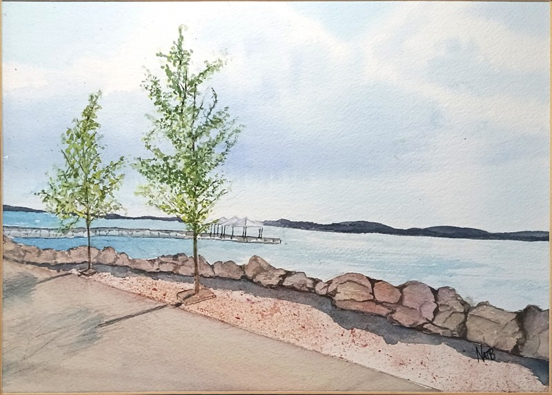 National Harbor Water Color – Pencils – Pens SIGNED 2009 Original Art Drawing