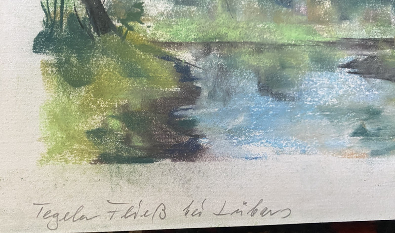 Franz Ehmke 1928 - 2018 Berlin Pastel Tegeler Fließ Bei Lübars Häuser gallery